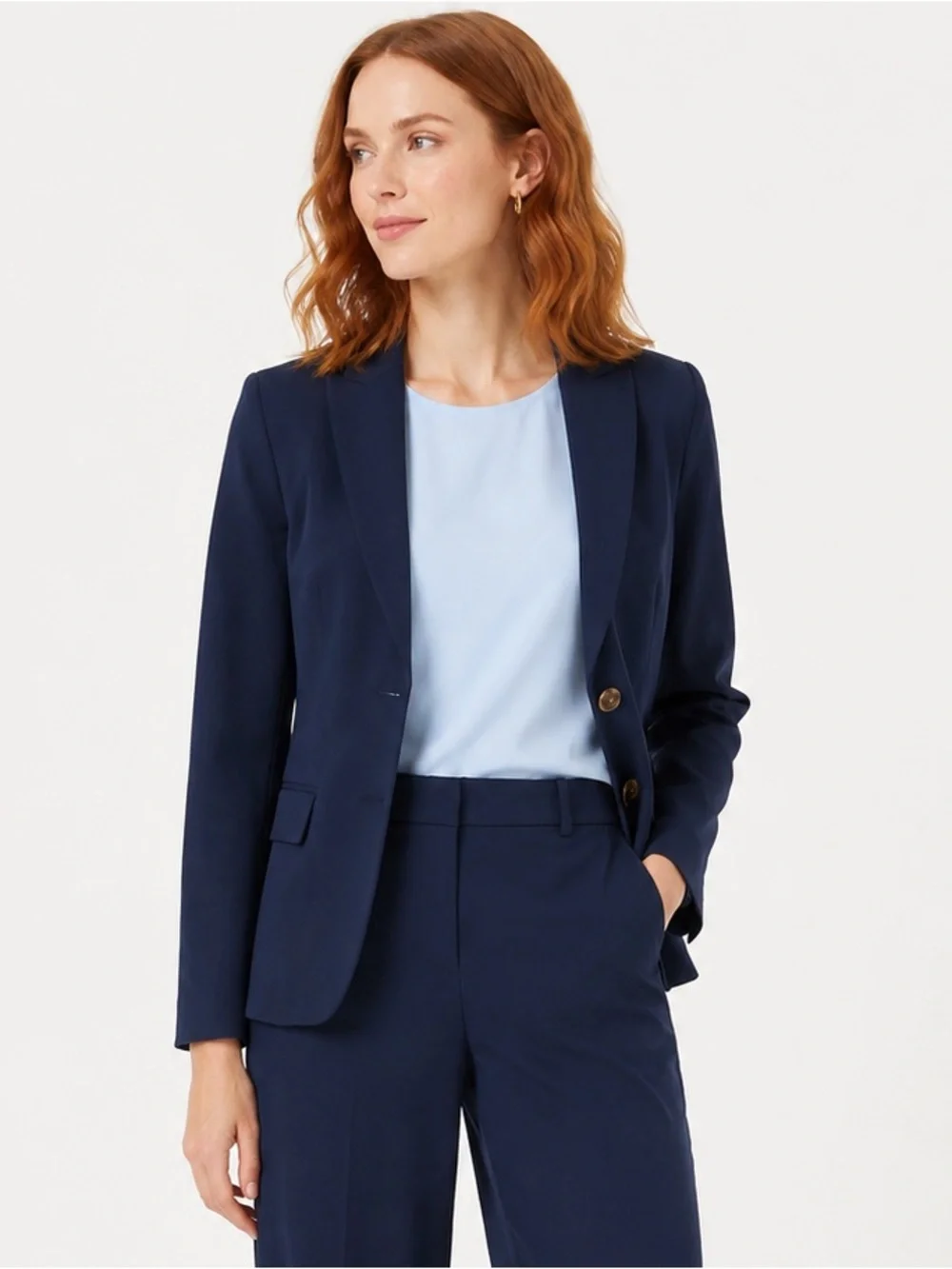 NWT! J. Crew Cotton Blend Two Button Blazer Navy Blue 18 Office Career Modest